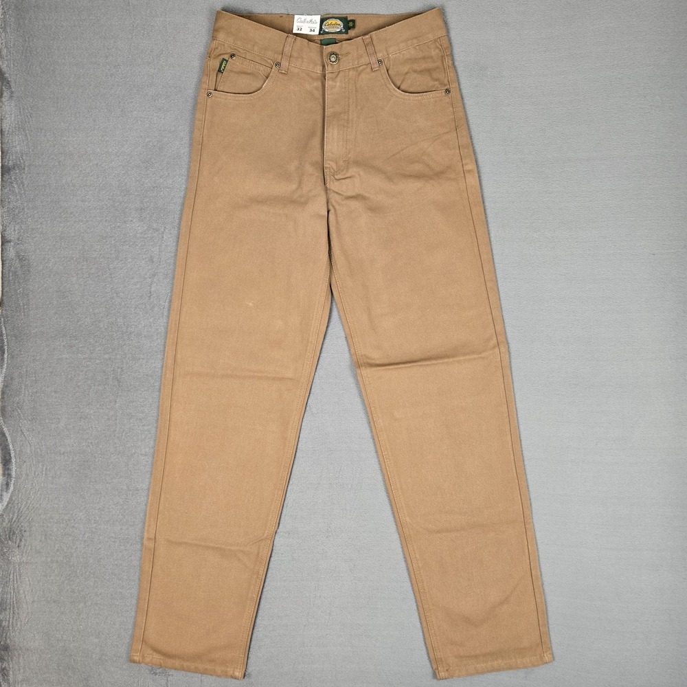 Cabela's Pants Mens 32x34 Brown Relaxed Fit 5-Pocket Cotton Canvas Hiking NWT